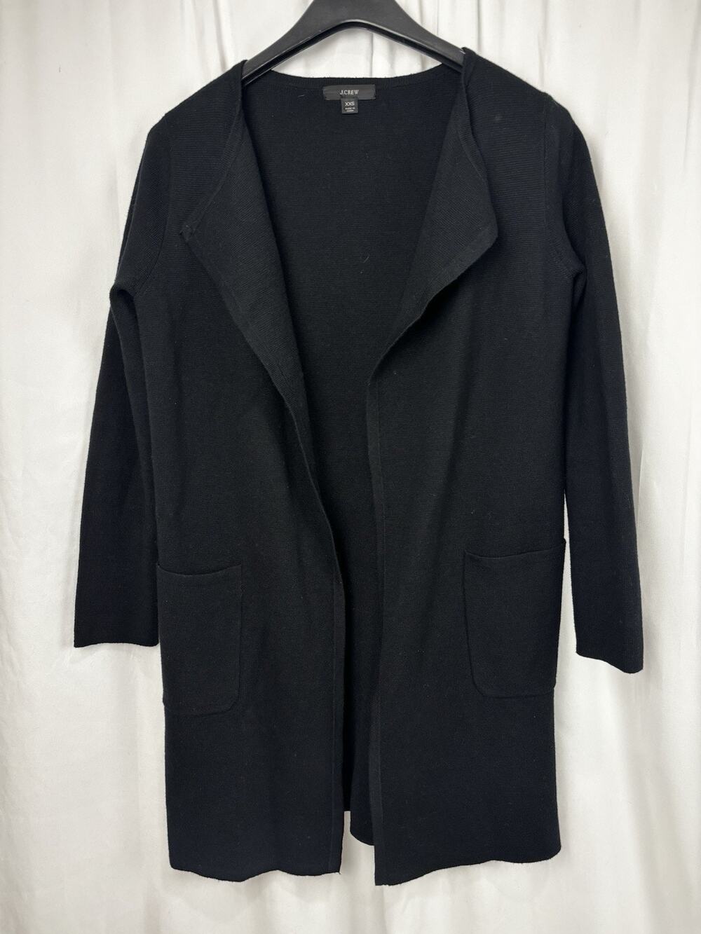 J. Crew Juliette Collarless Sweater Blazer Women XXS Black Career Office Capsule